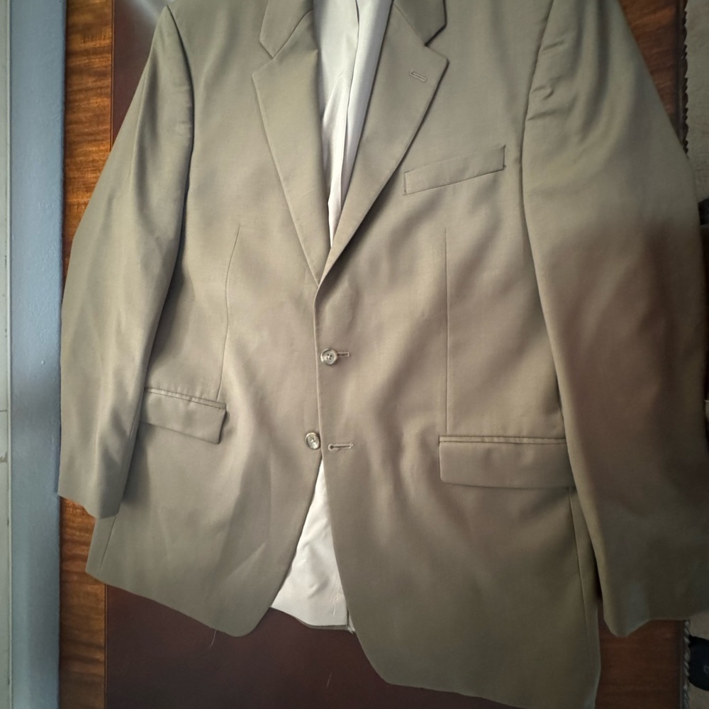 Vintage Wool Lauren (Ralf Lauren) tan suit 44L